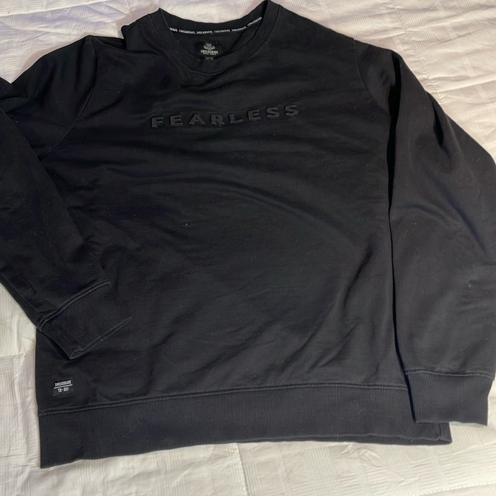 Threadbare MEN’S “Fearless” Crewneck Black Sweatshirt Size 2XL